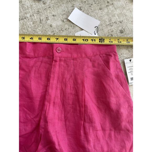 Equipment Sylvette Hot Pink 100% Linen Shorts Size 4 NWT $250 High Rise - Picture 13 of 13
